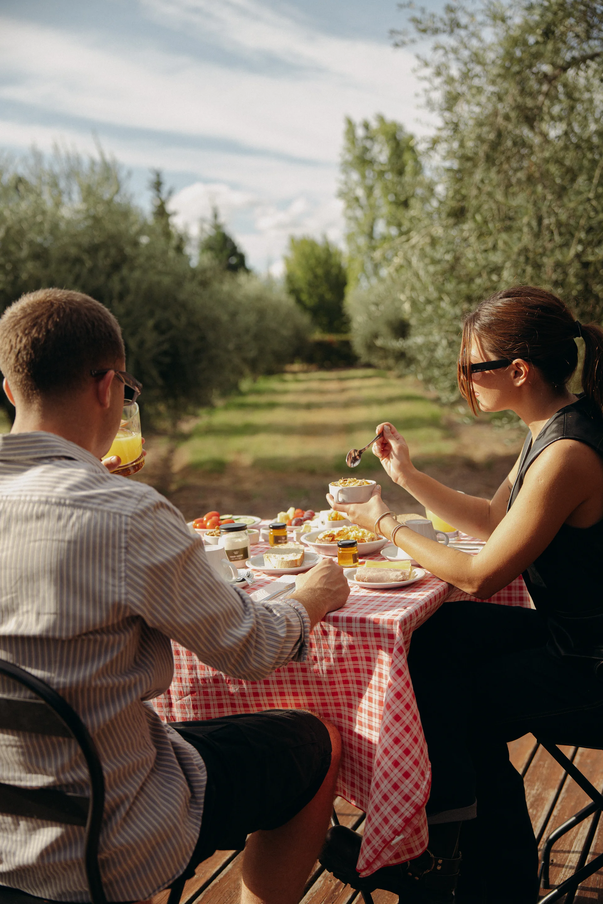 Breakfast at the Villa facing the olive grove