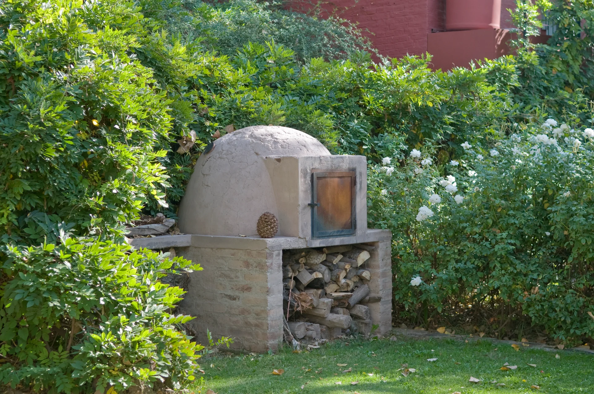 The clay oven in the garden