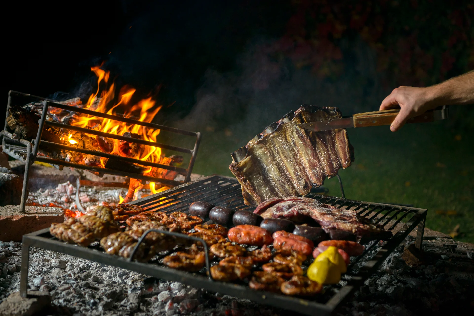The asado on the Abrasa Viva grill