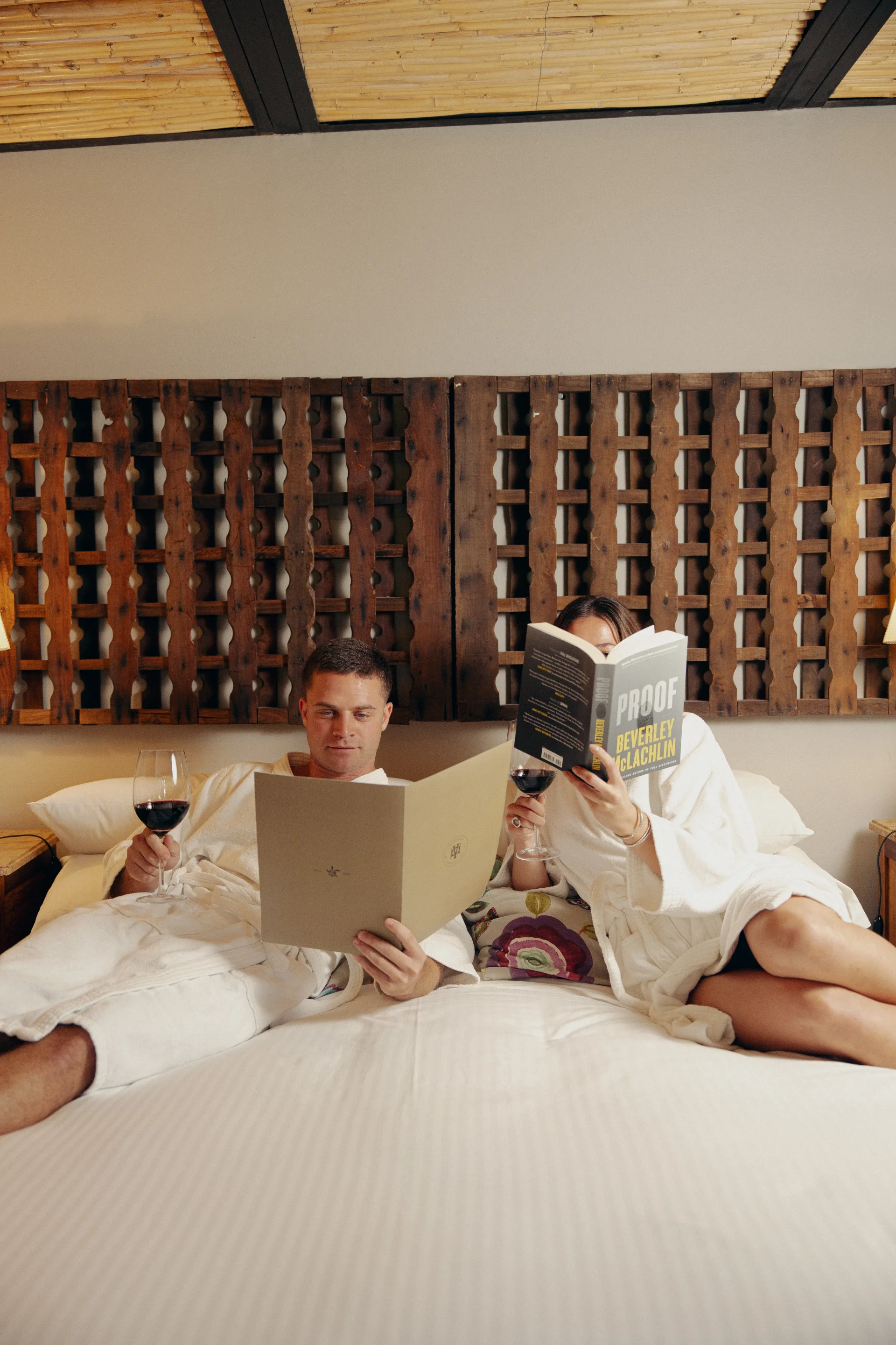 Guests reading in the Cava Experience